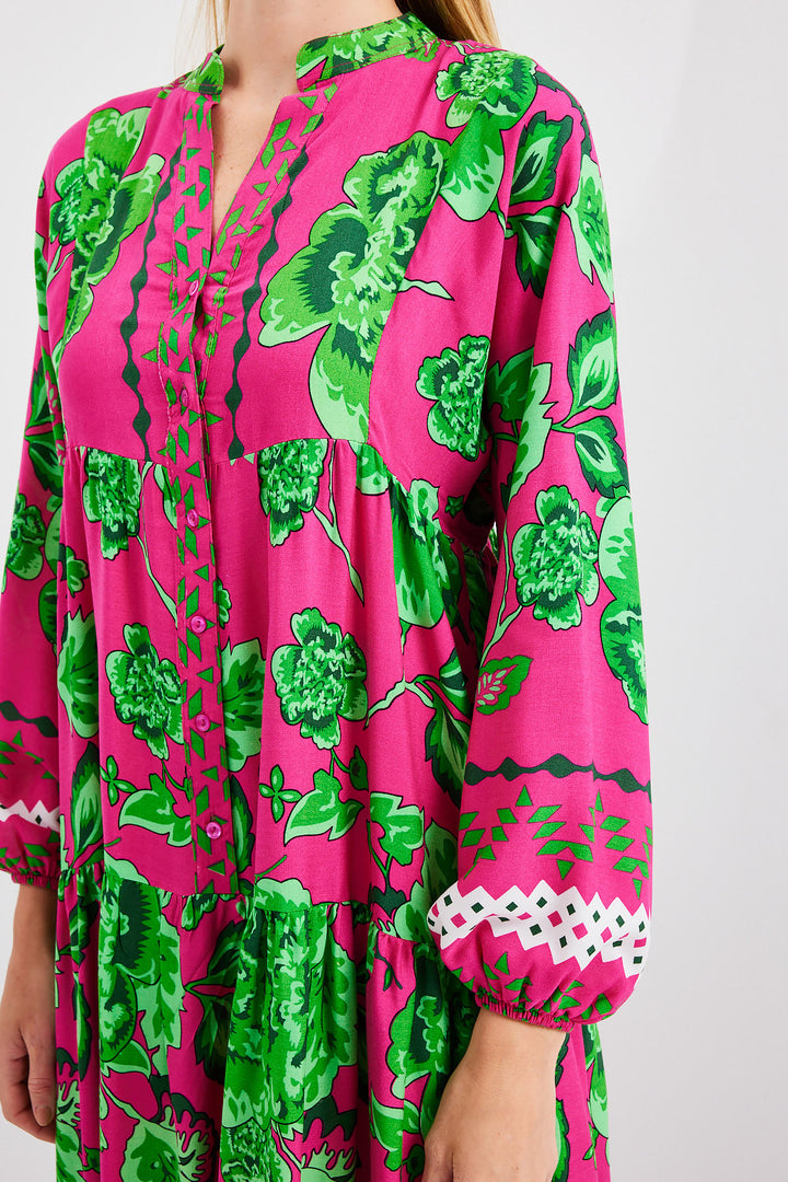 Bigdart Robe de mode en viscose vert foncé pour femme 2423 - Foncé Rose