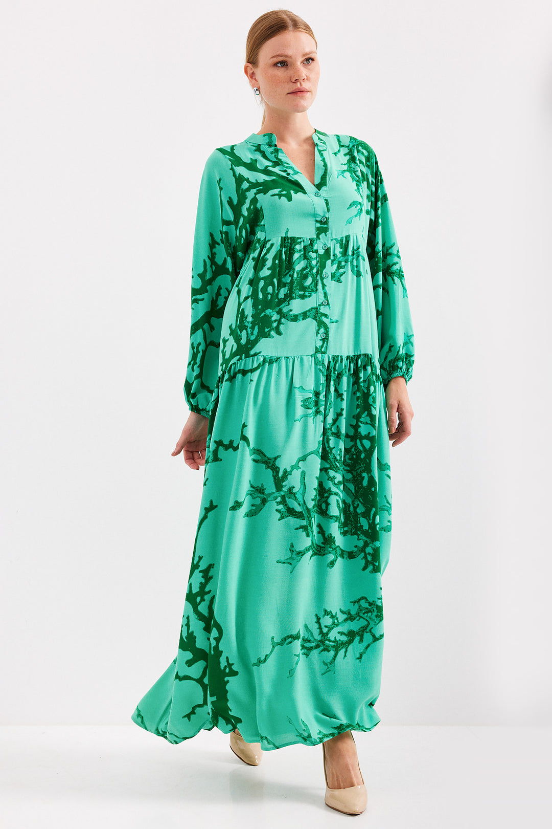 Bigdart Robe Modeste en Viscose Vert Foncé 2423