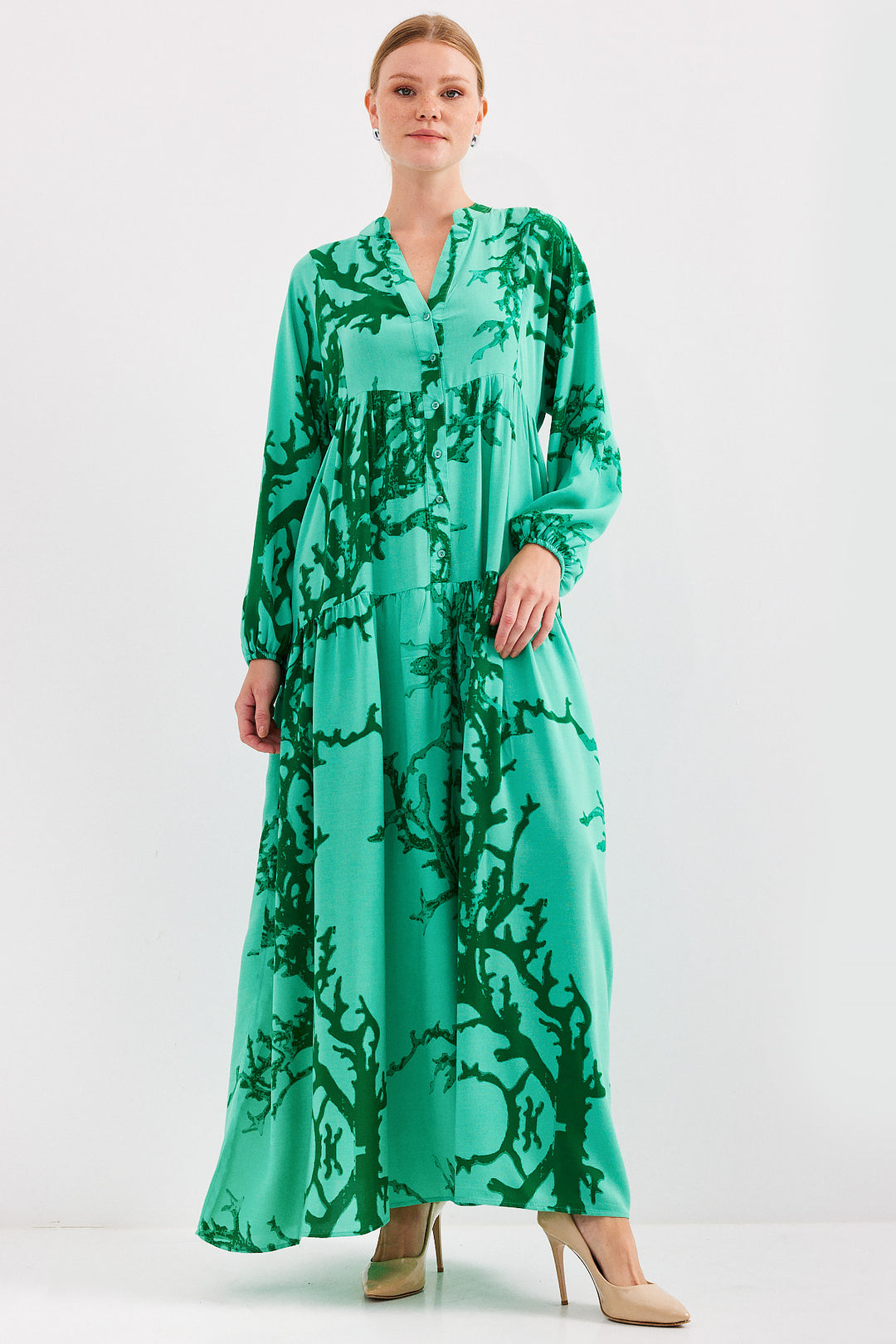 Bigdart Robe Modeste en Viscose Vert Foncé 2423