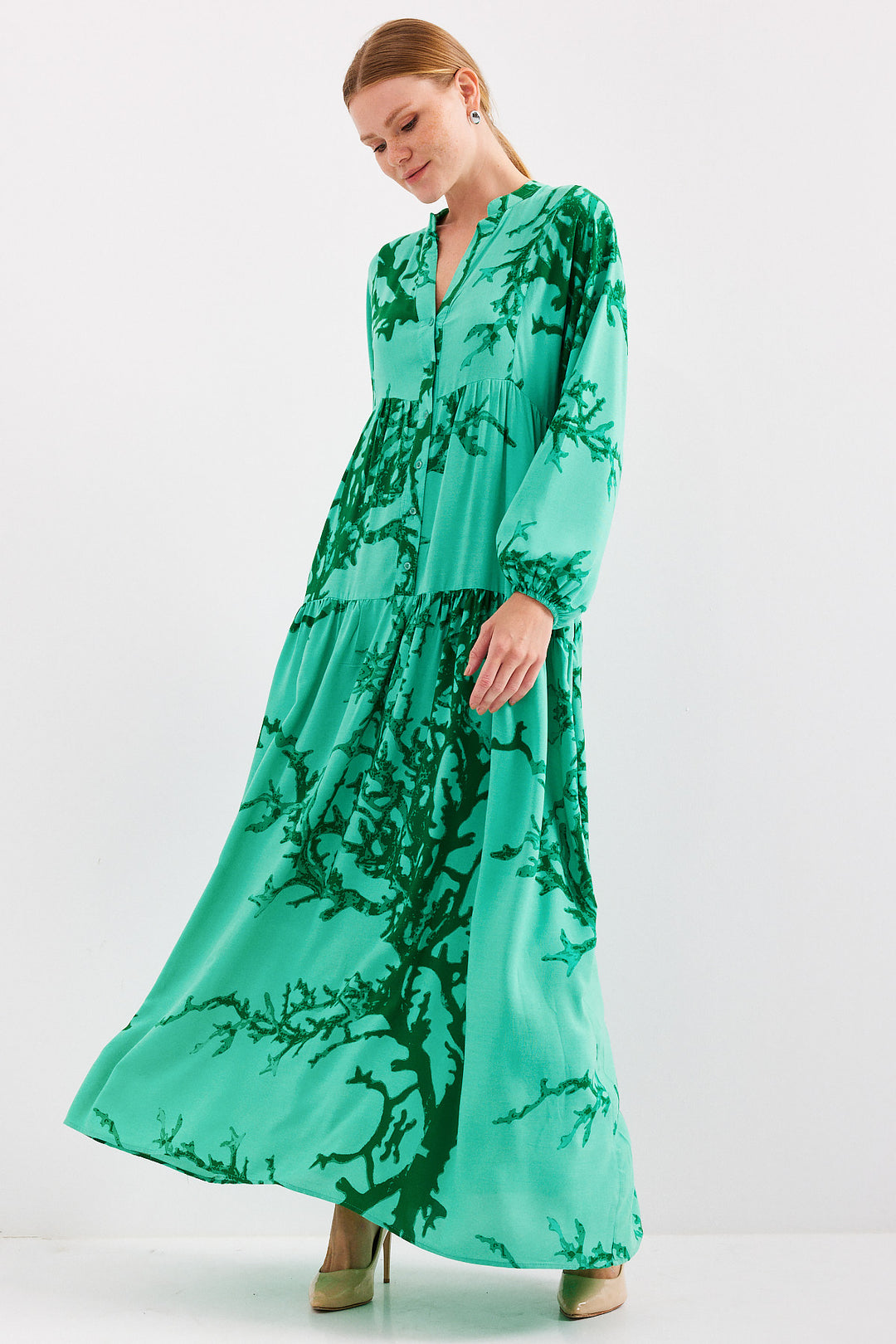 Bigdart Robe Modeste en Viscose Vert Foncé 2423