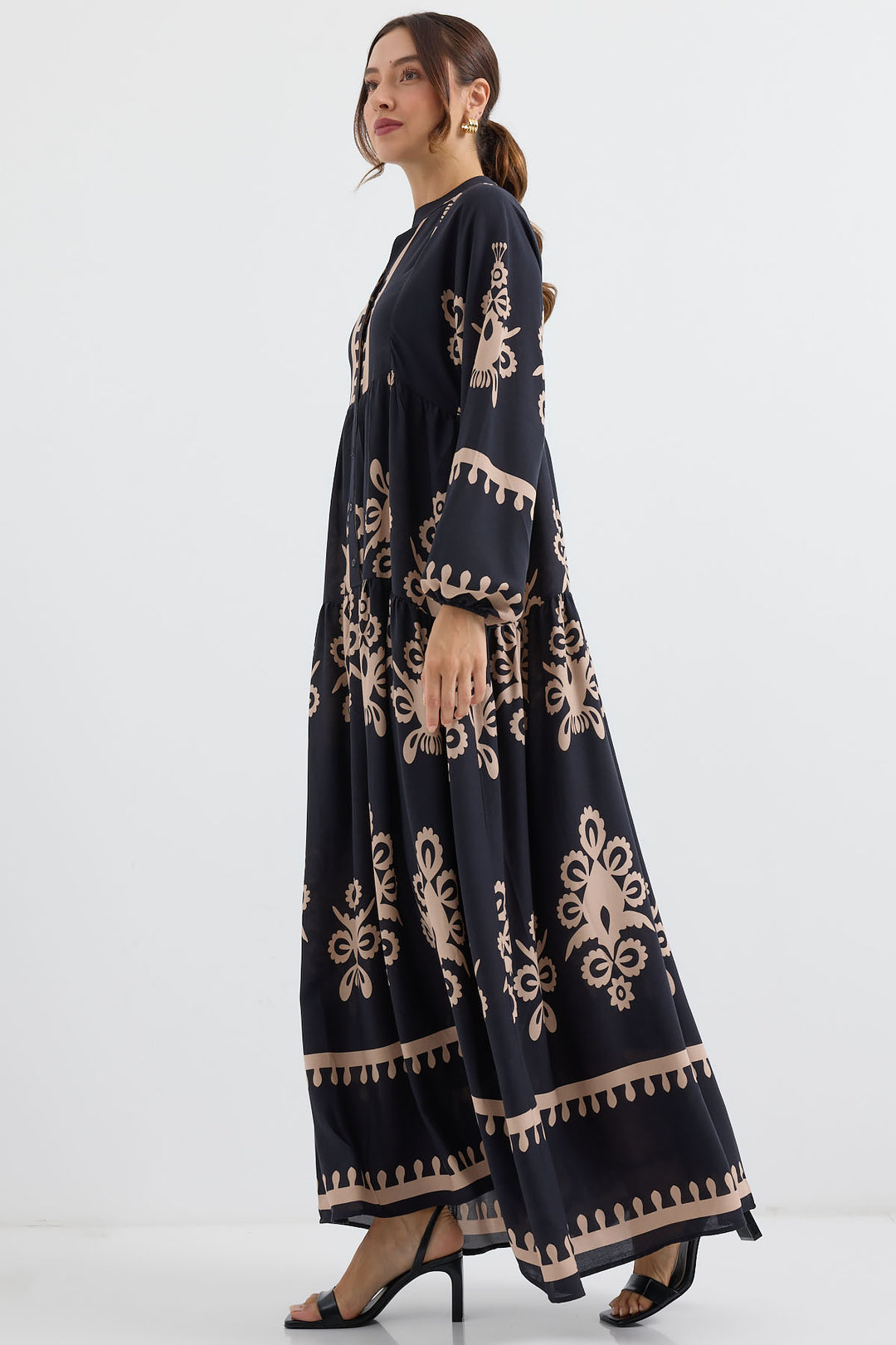 Bigdart Robe de hijab à motifs authentiques 2423 - Noir