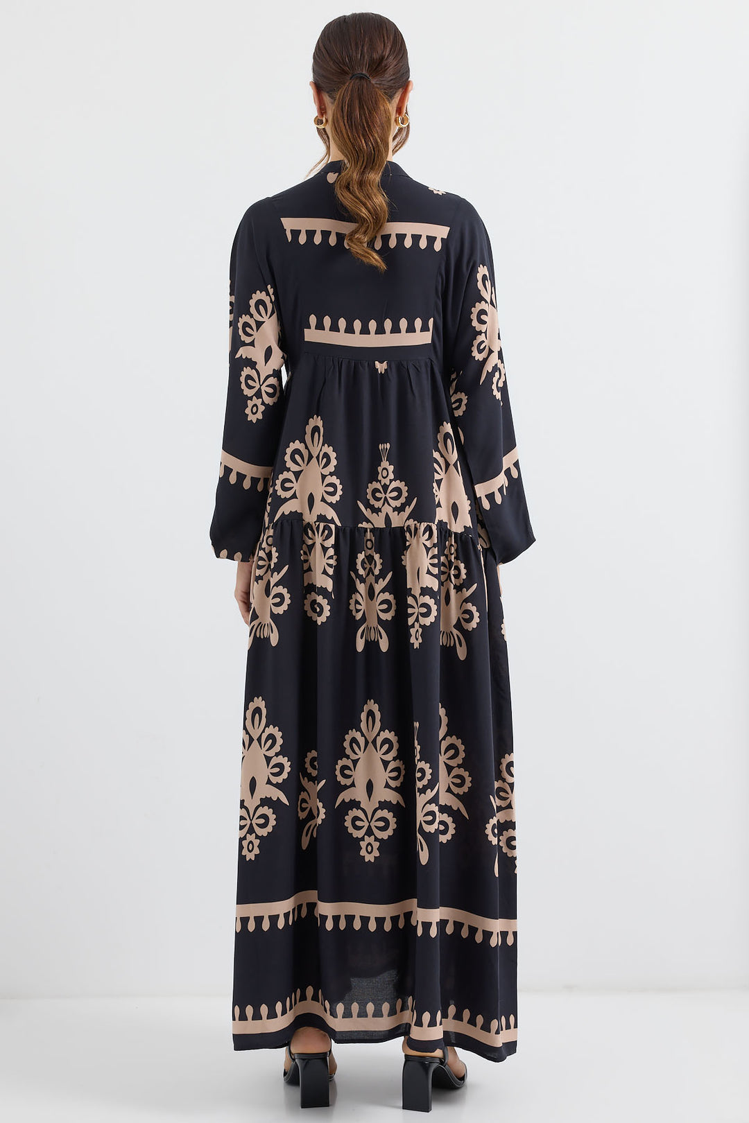 Bigdart Robe de hijab à motifs authentiques 2423 - Noir