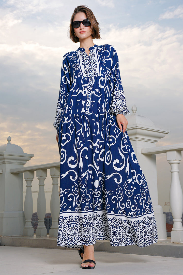 Bigdart Robe modeste à motifs authentiques 2423 - p. Bleu marine