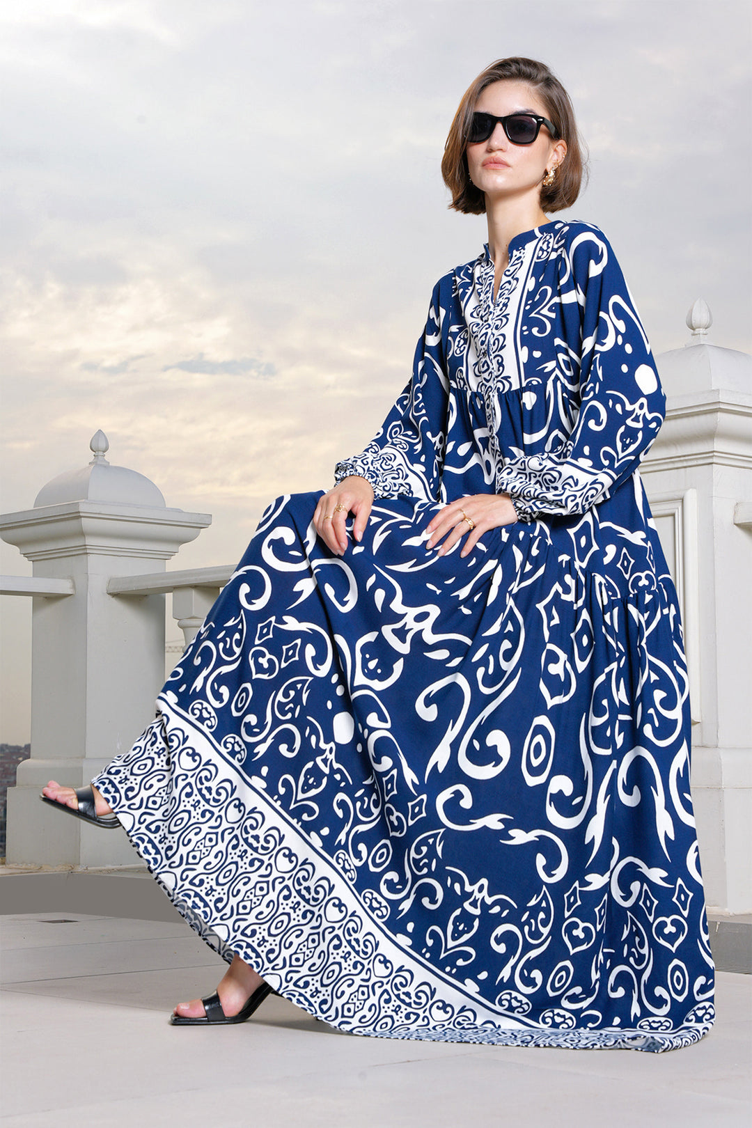 Bigdart Robe modeste à motifs authentiques 2423 - p. Bleu marine