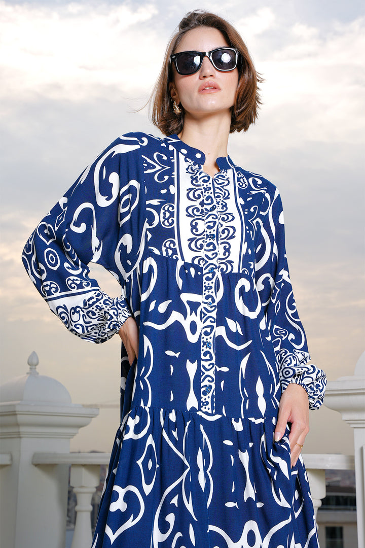 Bigdart Robe modeste à motifs authentiques 2423 - p. Bleu marine