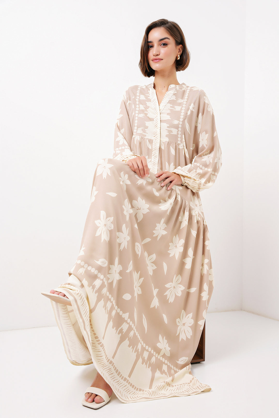 Bigdart 2423 Robe Modeste Imprimée Authentique - Vison