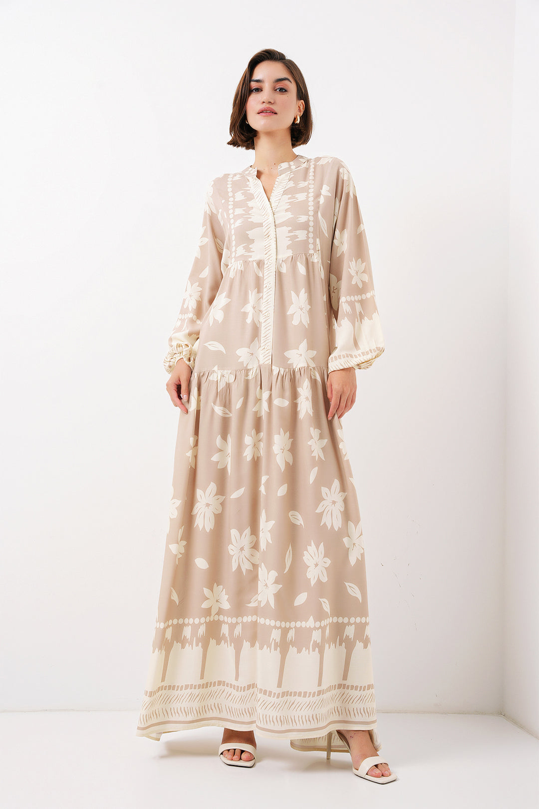 Bigdart 2423 Robe Modeste Imprimée Authentique - Vison
