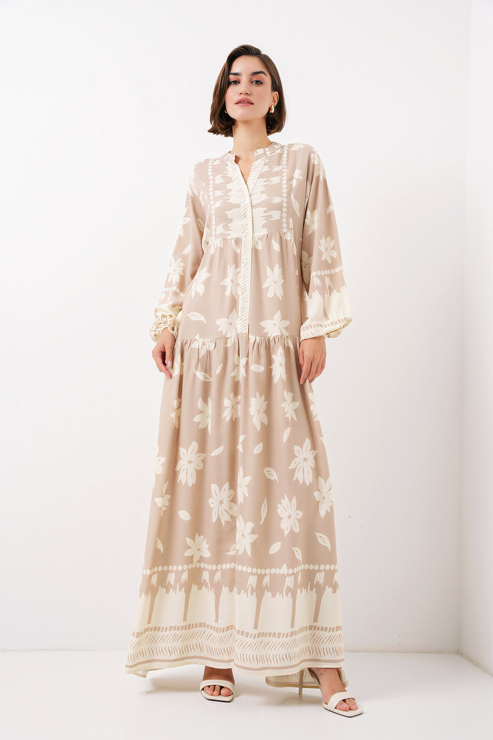 Bigdart 2423 Robe Modeste Imprimée Authentique - Vison
