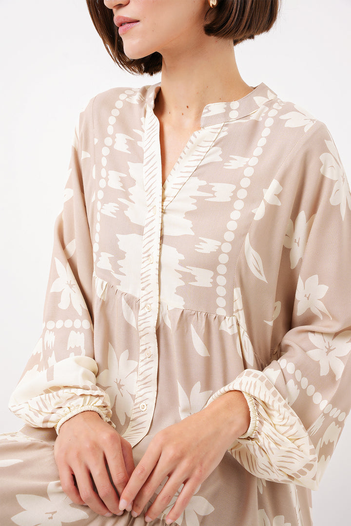 Bigdart 2423 Robe Modeste Imprimée Authentique - Vison