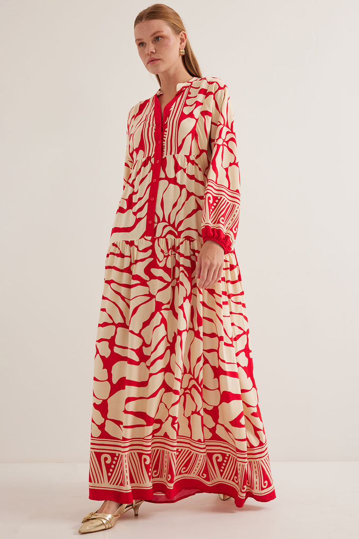 Bigdart Robe de hijab en viscose beige rouge pour femme 2423 - y.Rouge