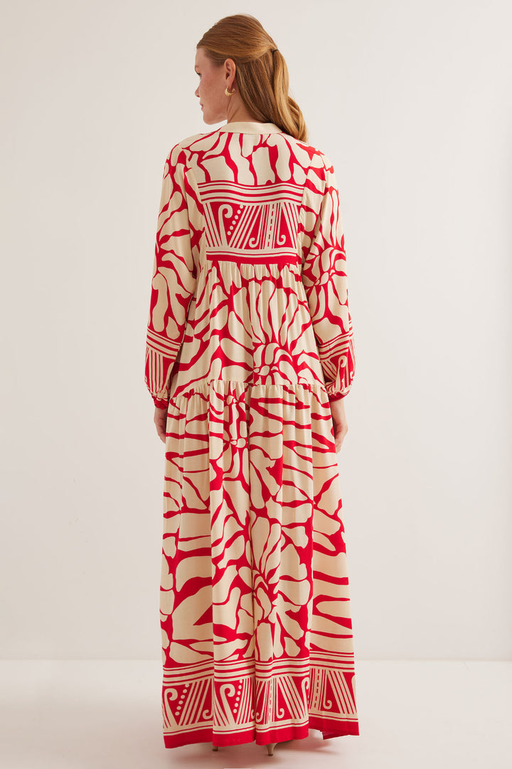 Bigdart Robe de hijab en viscose beige rouge pour femme 2423 - y.Rouge