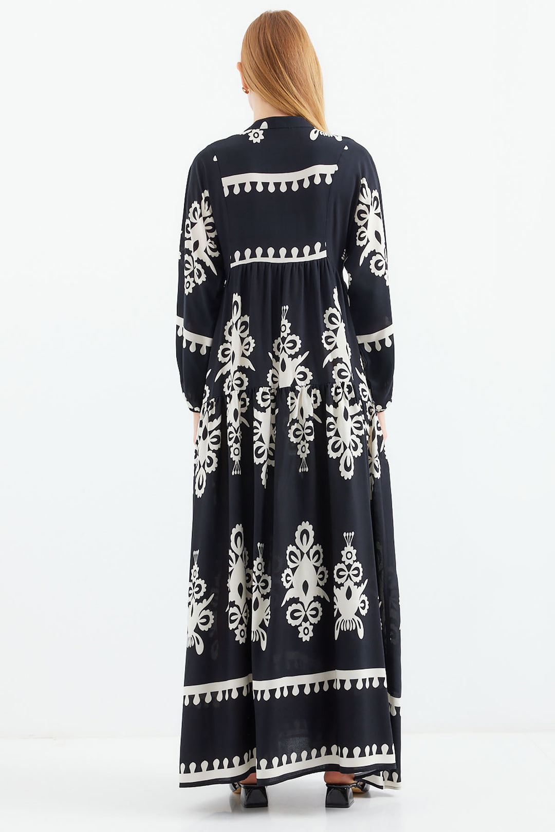 Bigdart 2423 Robe de mode à motifs - Noir