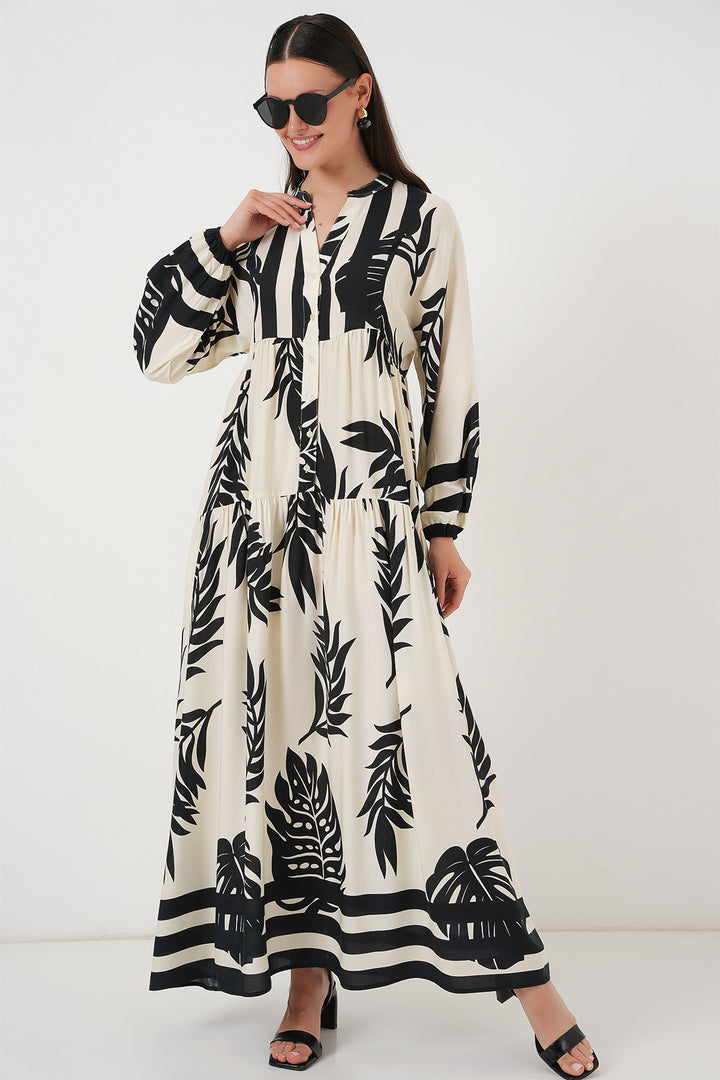 Bigdart Robe de hijab à motifs authentiques 2423 - a.Blanc