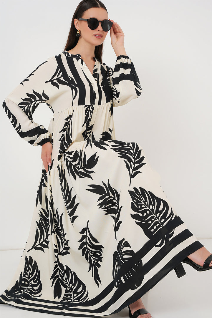 Bigdart Robe de hijab à motifs authentiques 2423 - a.Blanc