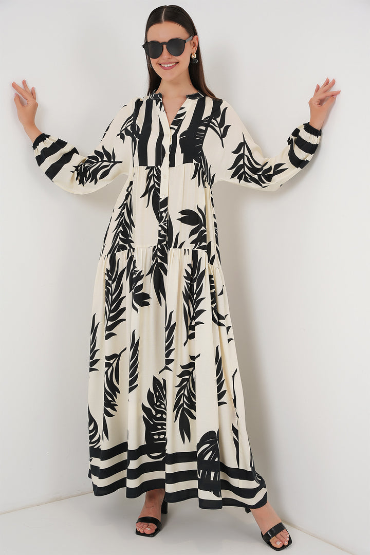 Bigdart Robe de hijab à motifs authentiques 2423 - a.Blanc