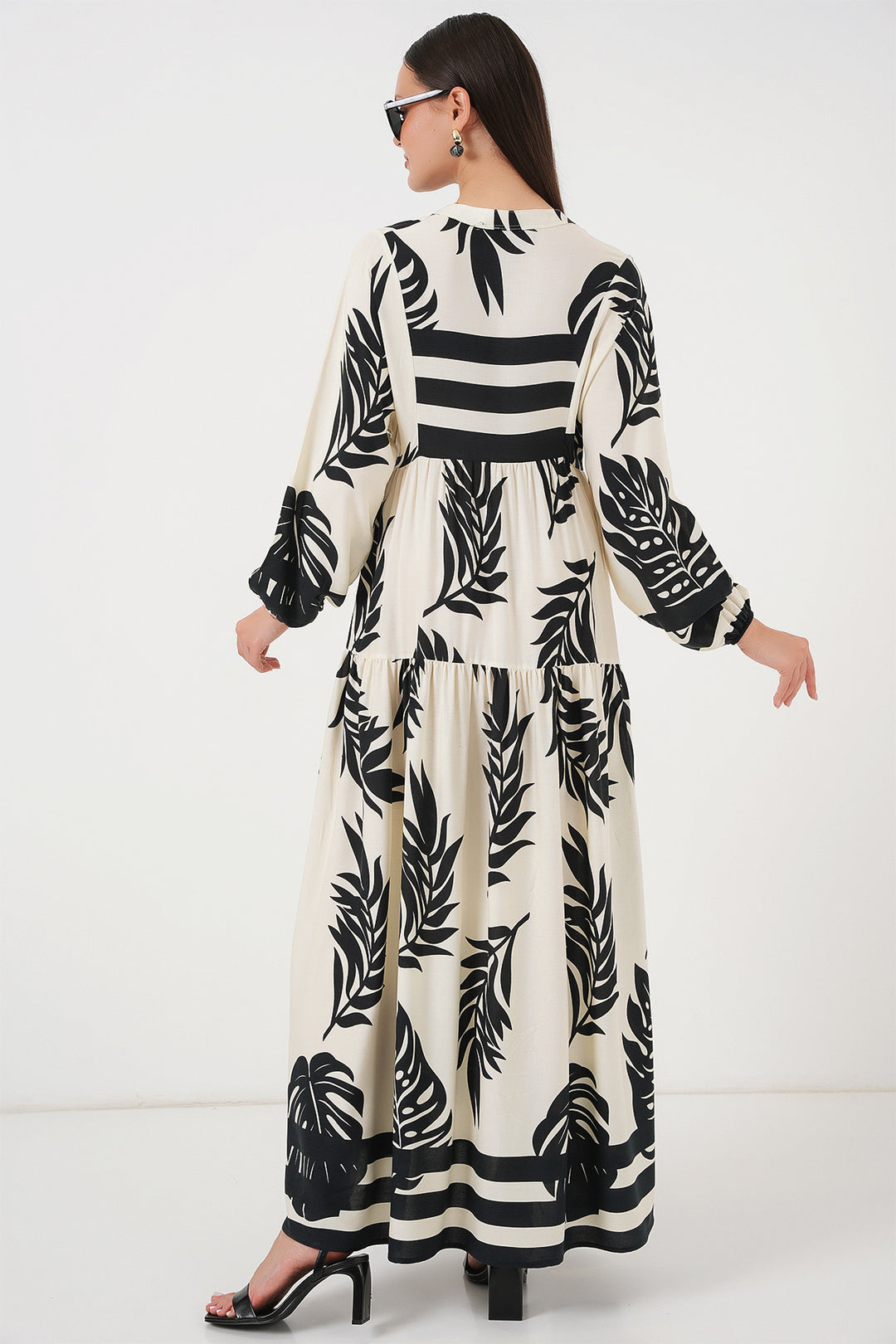 Bigdart Robe de hijab à motifs authentiques 2423 - a.Blanc