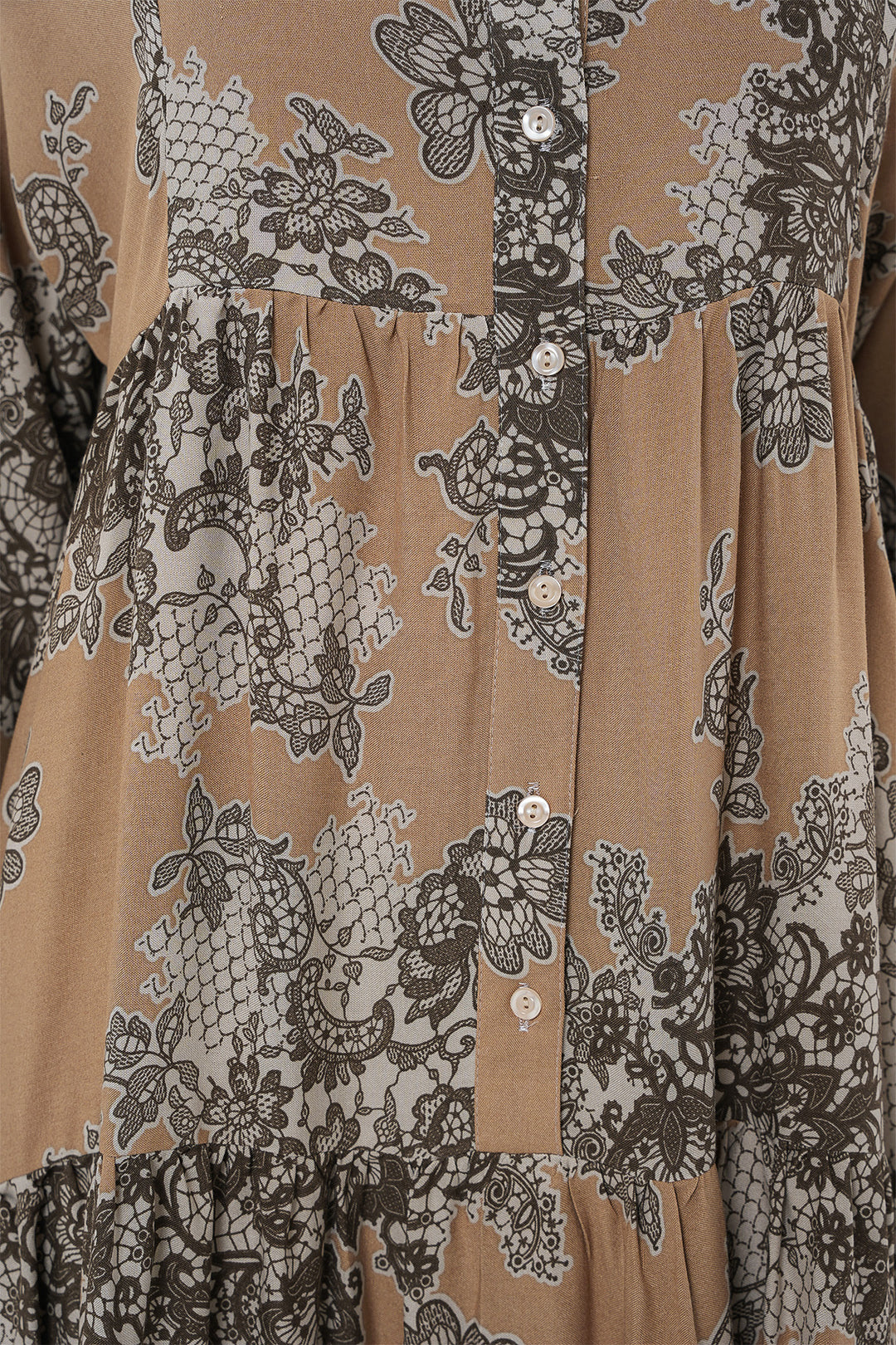 Bigdart Robe de hijab à motif authentique 2423 - a. Vison