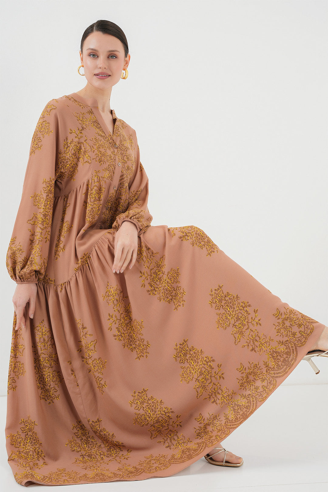 Bigdart Robe Modeste à Motif Vison Gold 2423