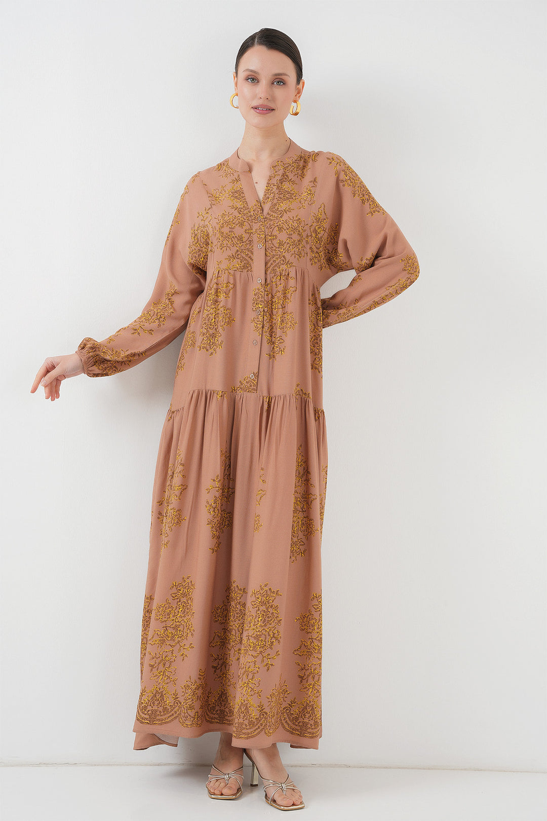 Bigdart Robe Modeste à Motif Vison Gold 2423 - b. Brique