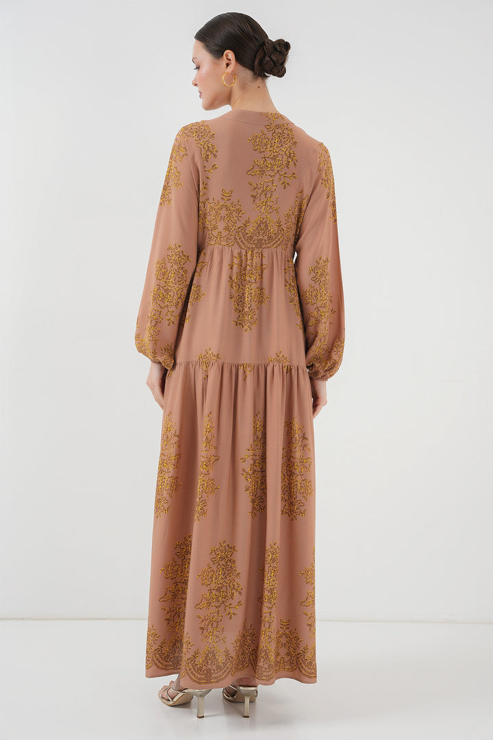 Bigdart Robe Modeste à Motif Vison Gold 2423 - b. Brique