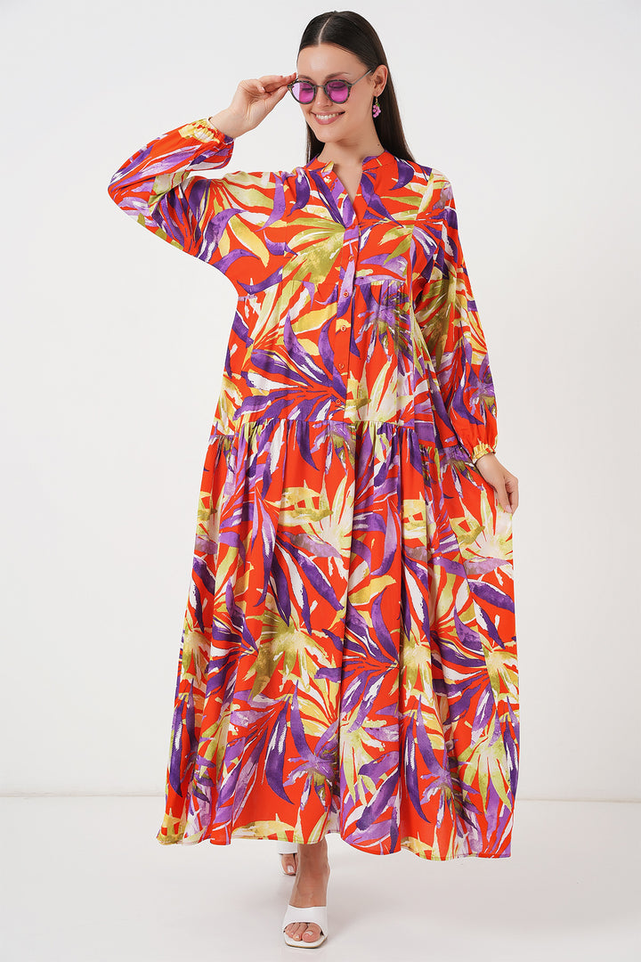 Bigdart Robe de modestie à motif authentique 2423 - Violet clair