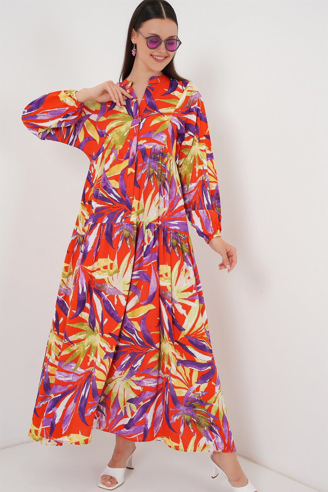 Bigdart Robe de modestie à motif authentique 2423 - Violet clair