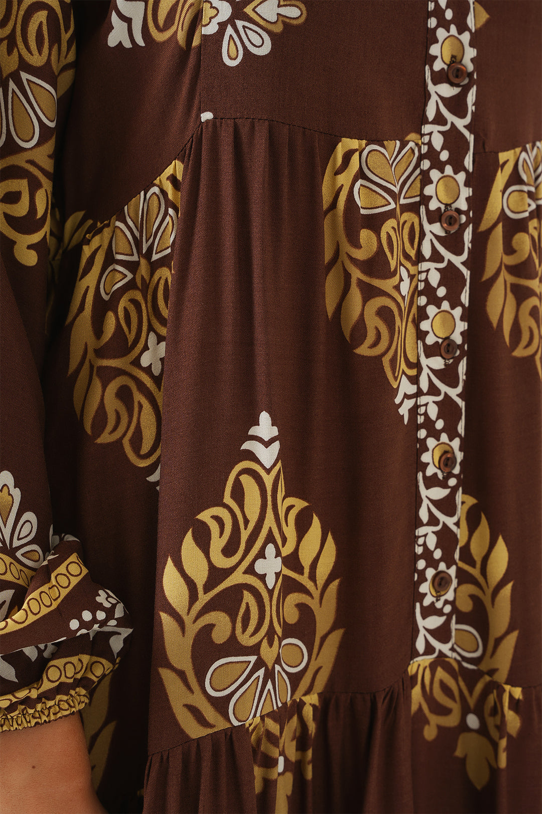 Bigdart Robe de hijab à motif authentique 2423 - Blanc - Blanc - Blanc - Marron
