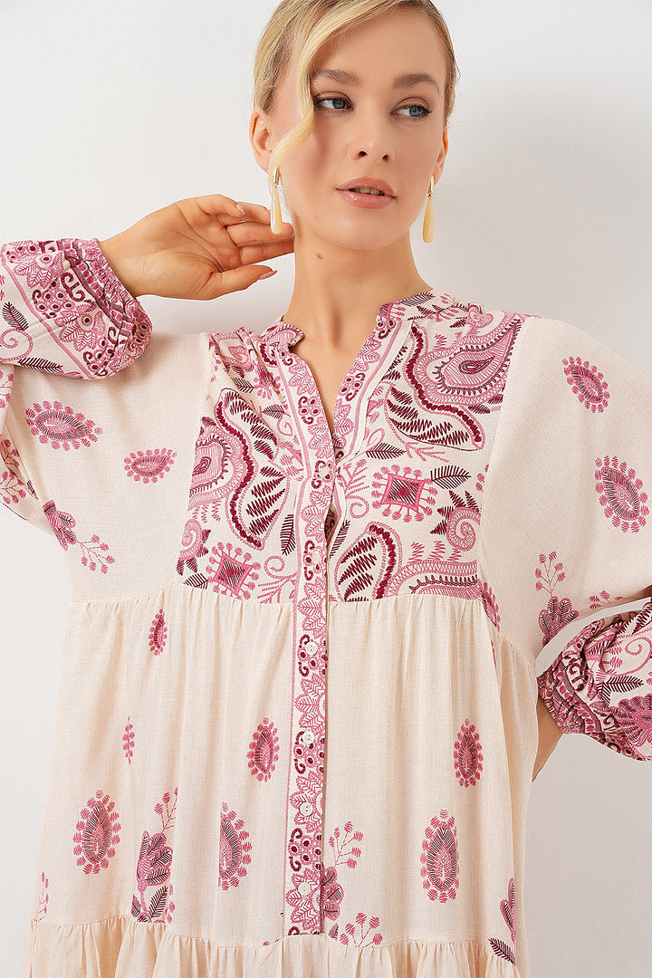 Bigdart Robe de modestie à motifs 2423 - Bordeaux 1