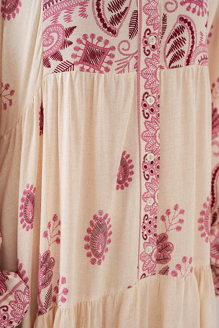 Bigdart Robe de modestie à motifs 2423 - Bordeaux 1