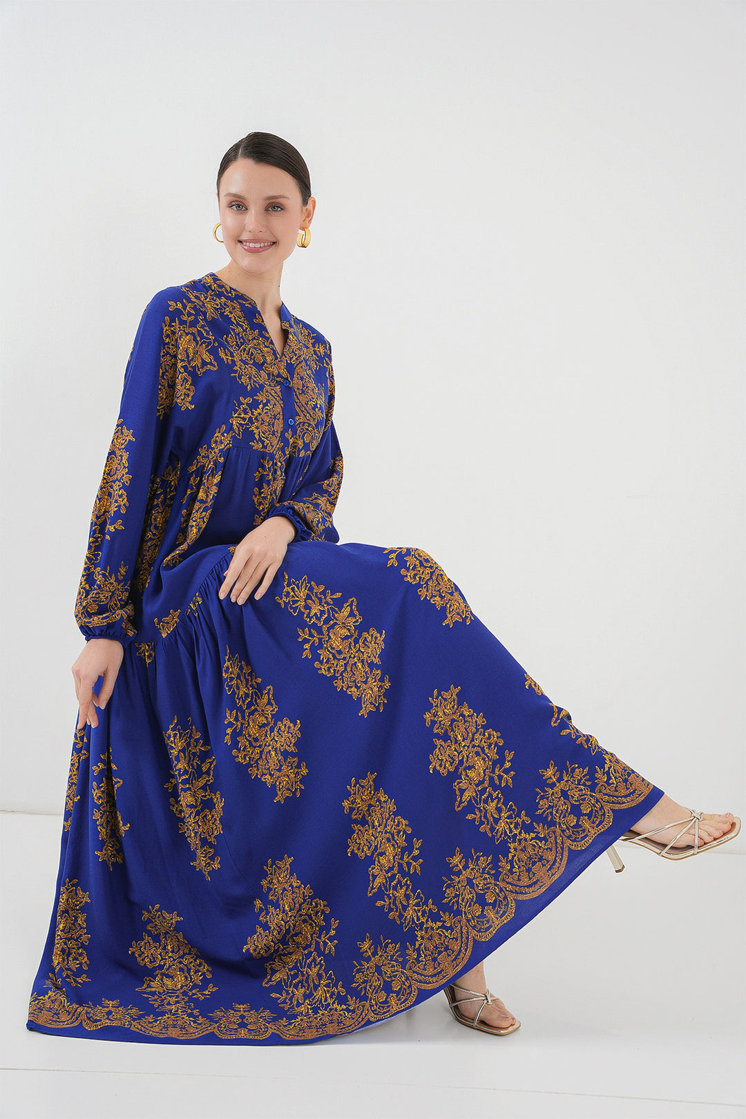 Bigdart Robe de hijab à motif doré 2423