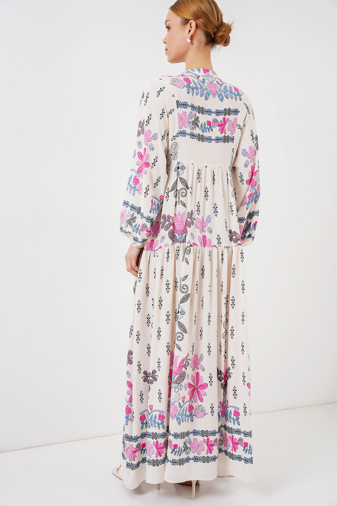 Bigdart Robe Modeste à Motifs Otantik 2423 - Rose C.