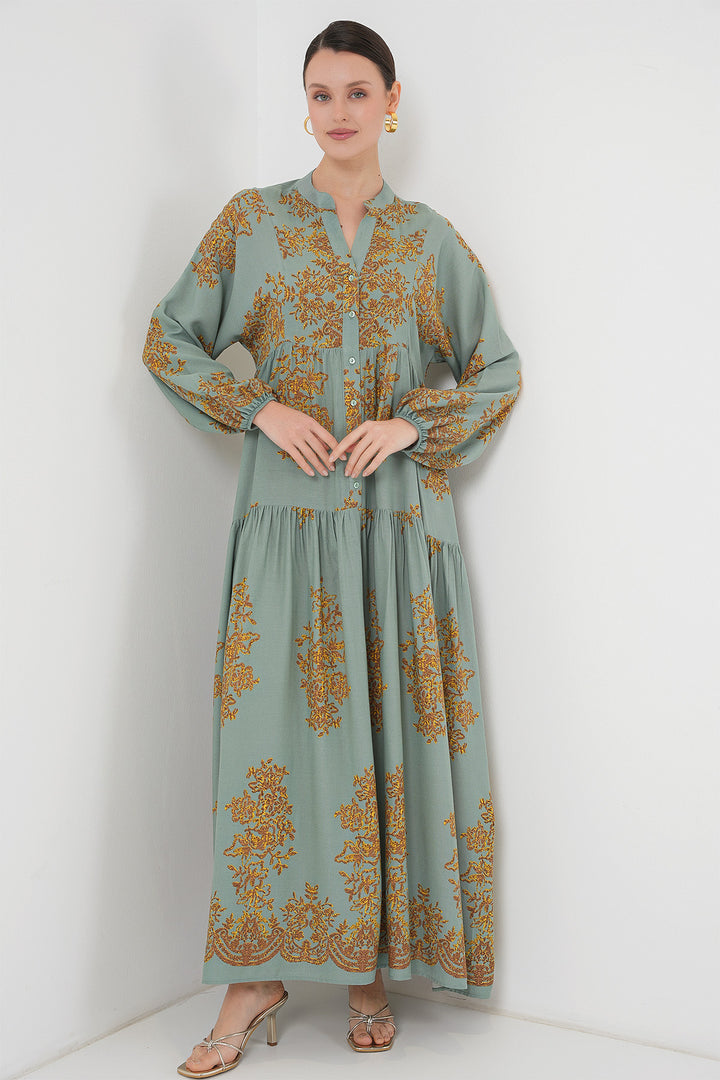 Bigdart Robe modeste à motifs Mint Gold 2423 - e. Bleu