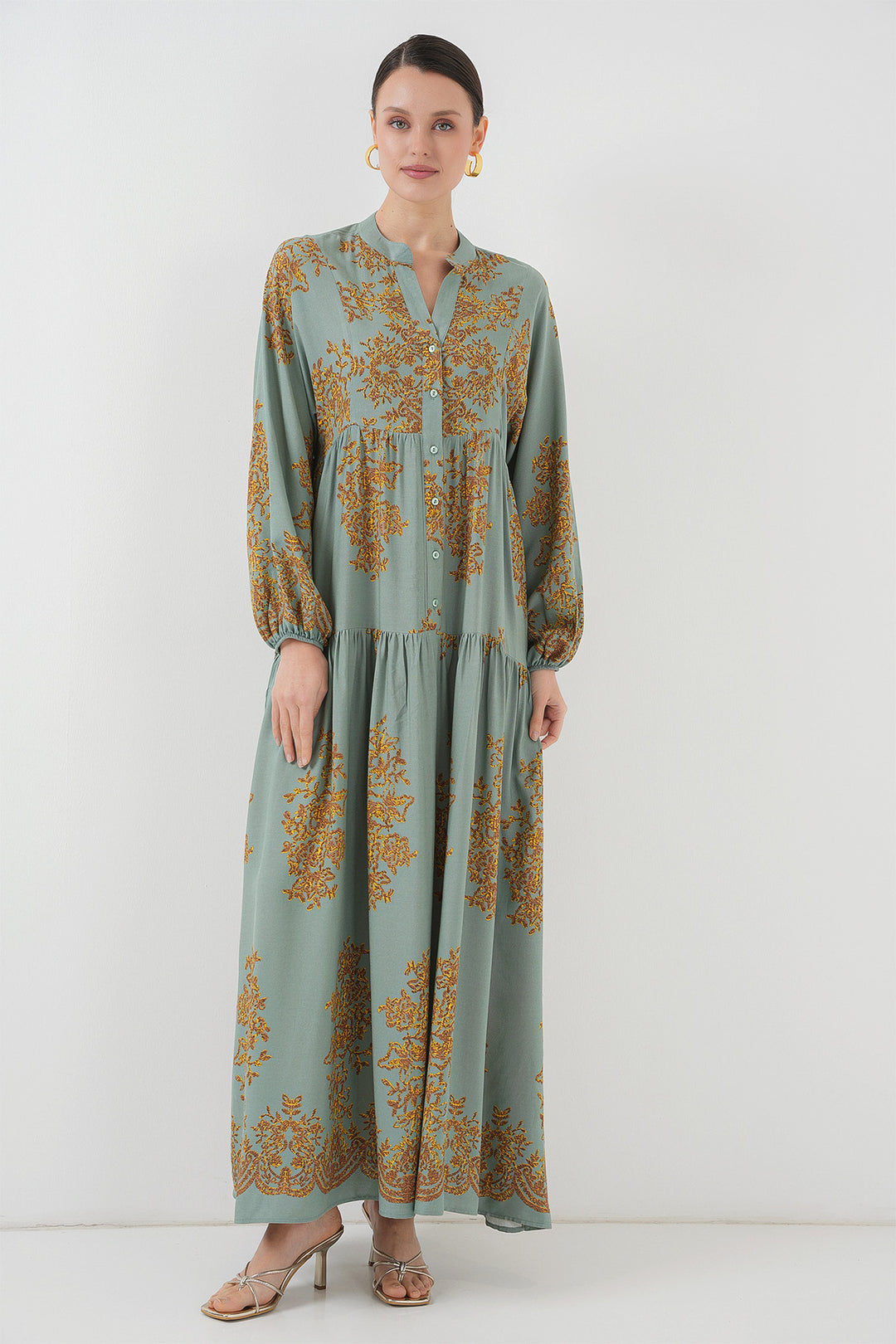 Bigdart Robe modeste à motifs Mint Gold 2423 - e. Bleu