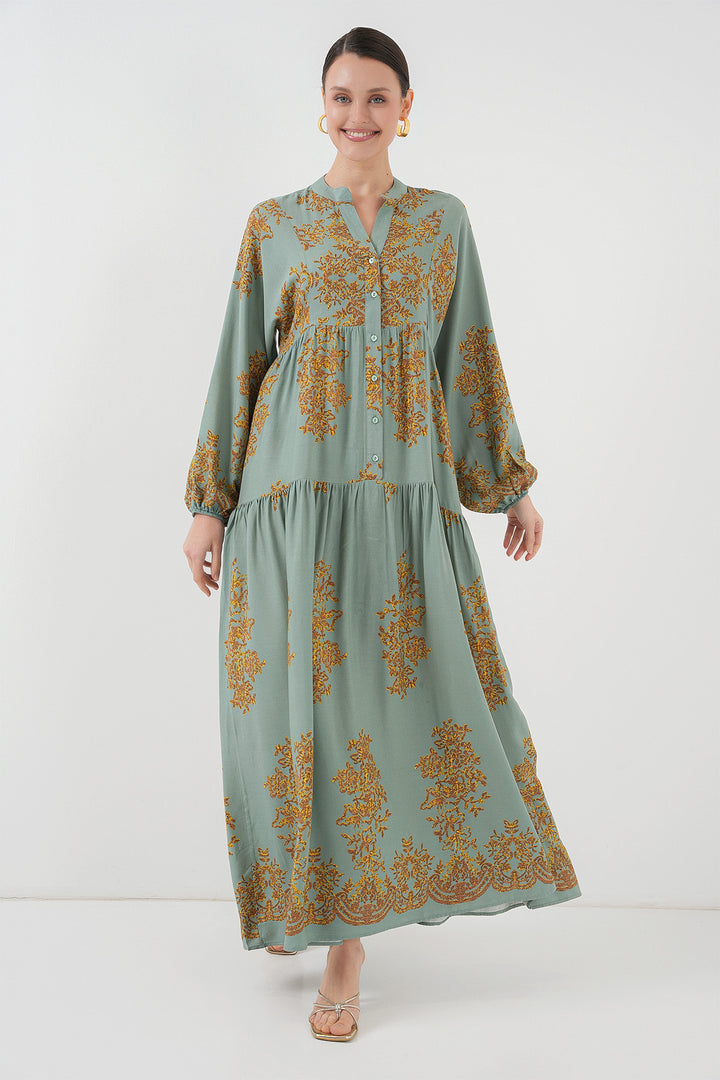 Bigdart Robe modeste à motifs Mint Gold 2423 - e. Bleu