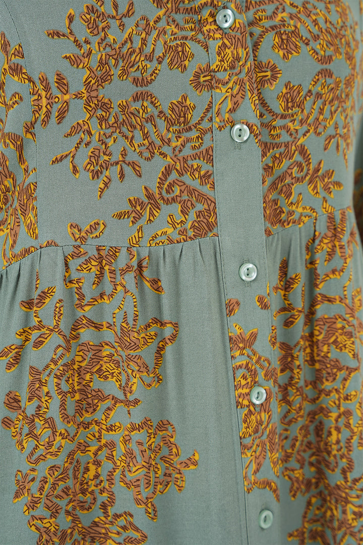 Bigdart Robe modeste à motifs Mint Gold 2423 - Bleu