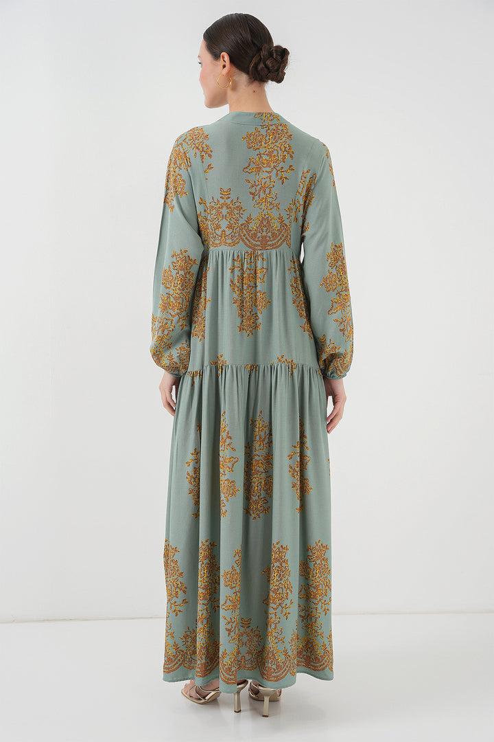 Bigdart Robe modeste à motifs Mint Gold 2423 - e. Bleu
