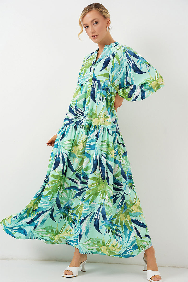 Bigdart Robe de Modestie à Motif Authentique 2423 - e.Menthe