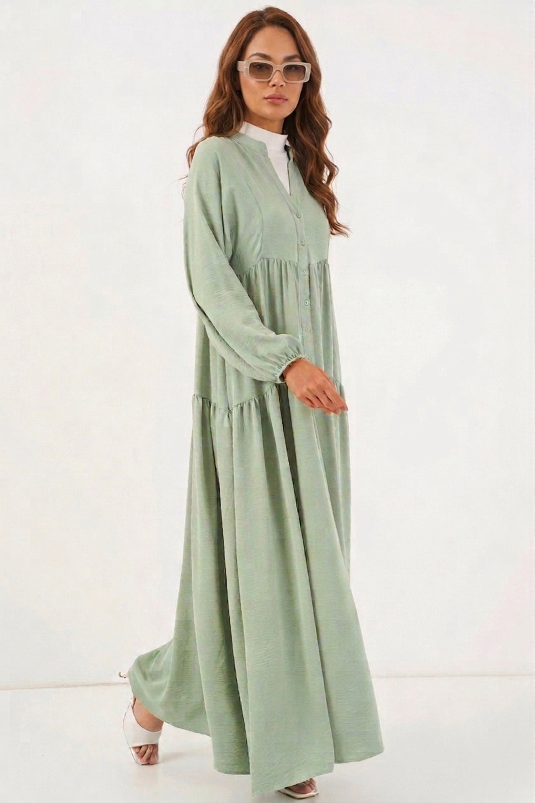 Bigdart 2423 Robe de mode authentique de hijab - e.Vert