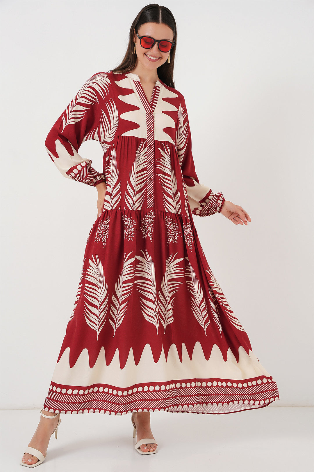 Bigdart Robe de hijab à motifs authentiques 2423 - G. Bordeaux