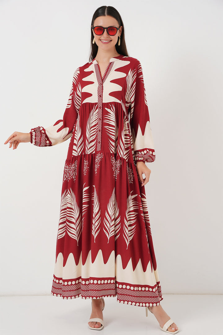 Bigdart Robe de hijab à motifs authentiques 2423 - G. Bordeaux