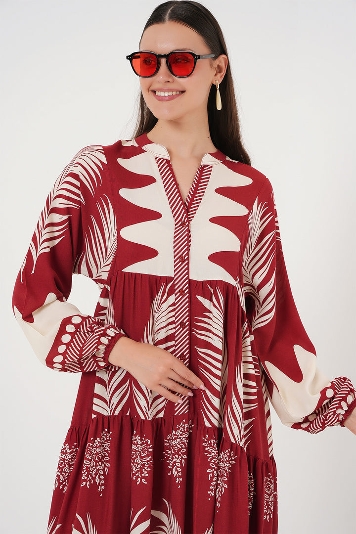 Bigdart Robe de hijab à motifs authentiques 2423 - G. Bordeaux