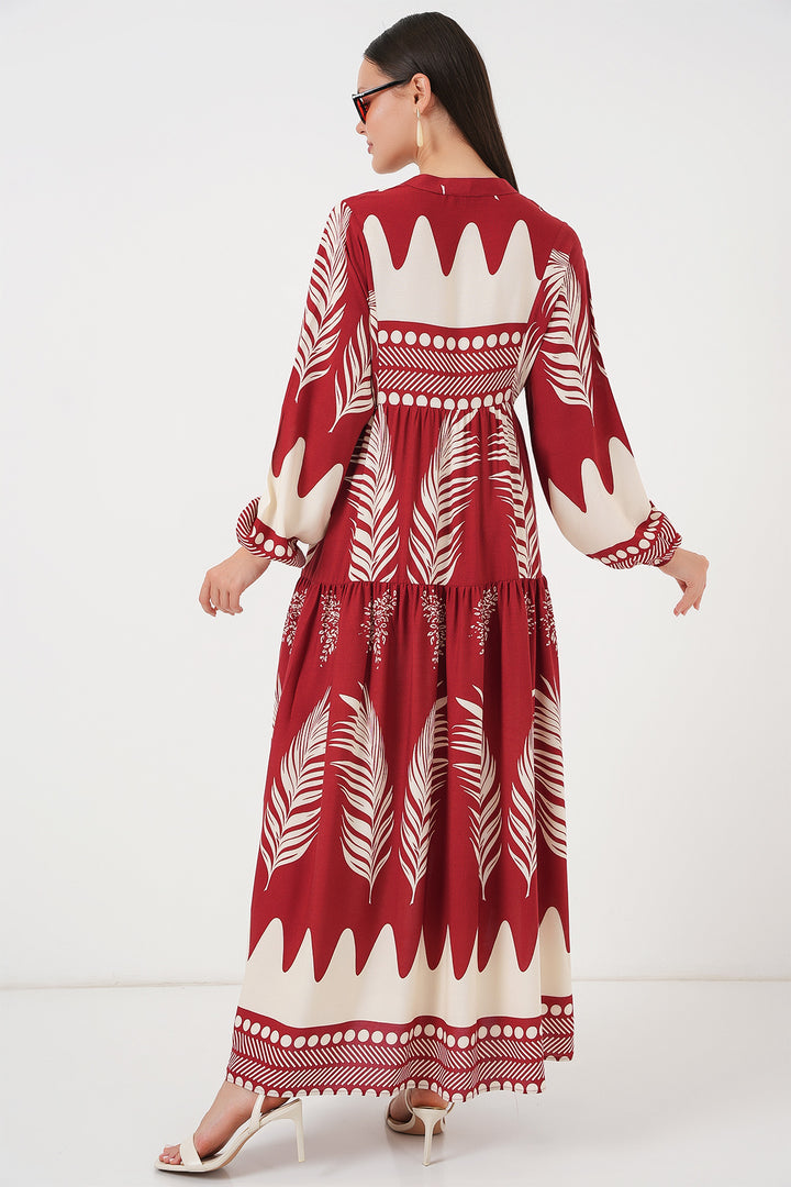 Bigdart Robe de hijab à motifs authentiques 2423 - G. Bordeaux