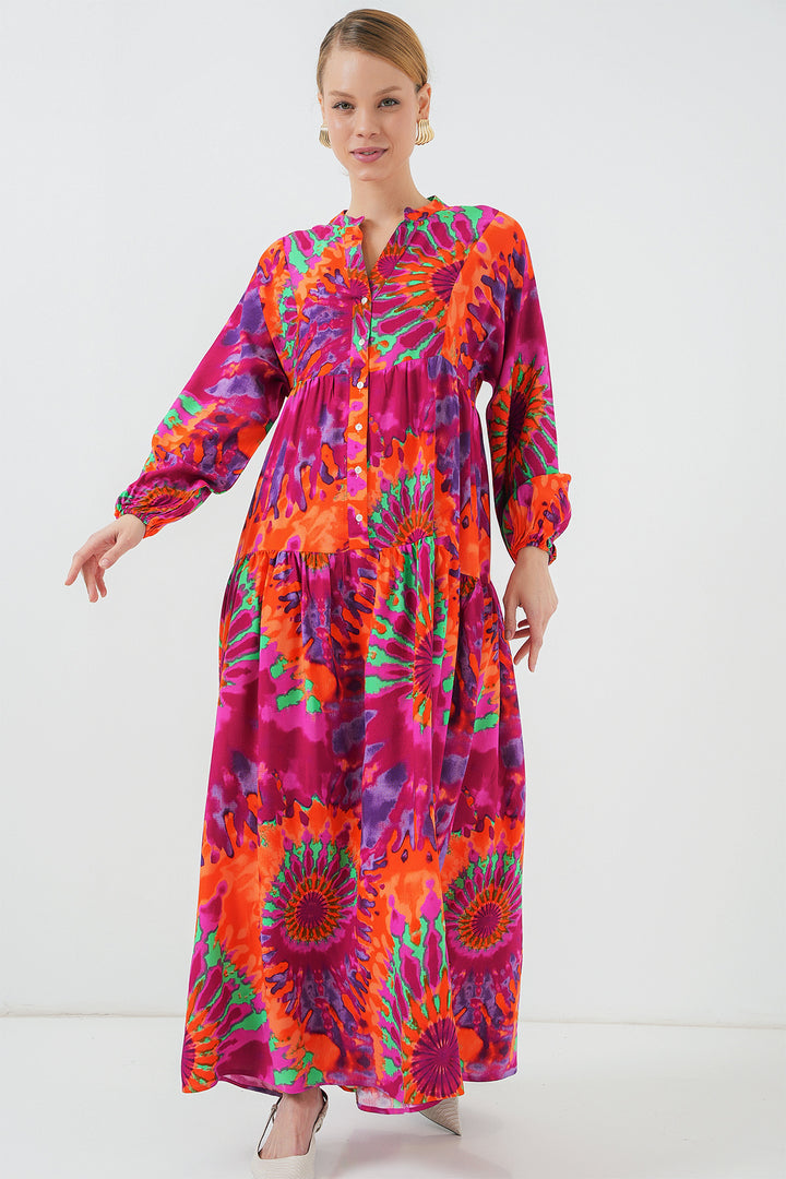 Bigdart Robe de hijab à motif authentique 2423 - Fuchsia clair
