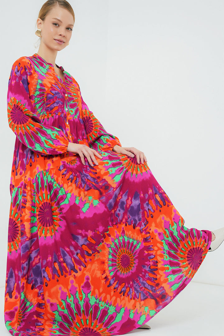 Bigdart Robe de hijab à motif authentique 2423 - Fuchsia clair