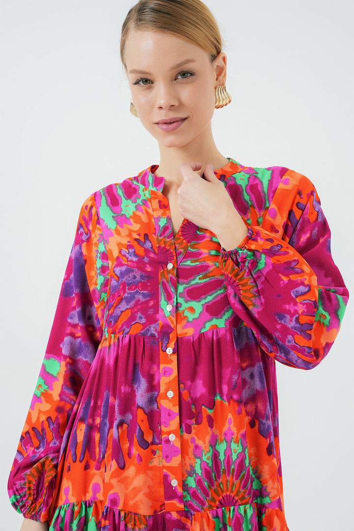 Bigdart Robe de hijab à motif authentique 2423 - Fuchsia clair