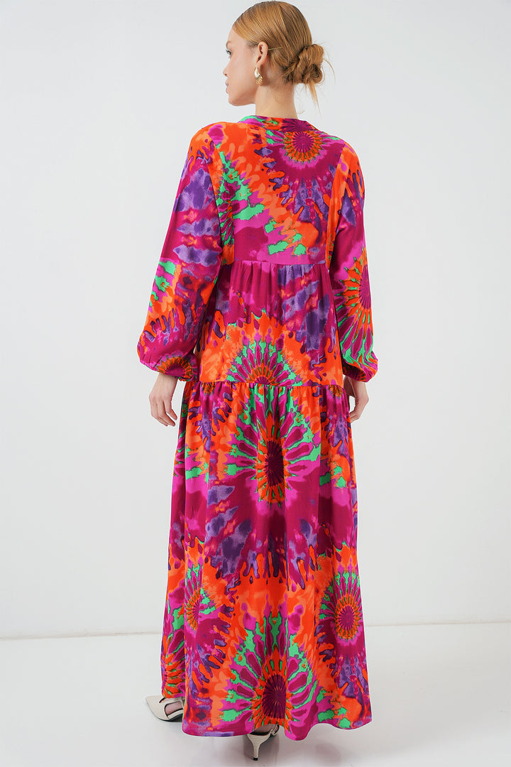 Bigdart Robe de hijab à motif authentique 2423 - h. Fuchsia