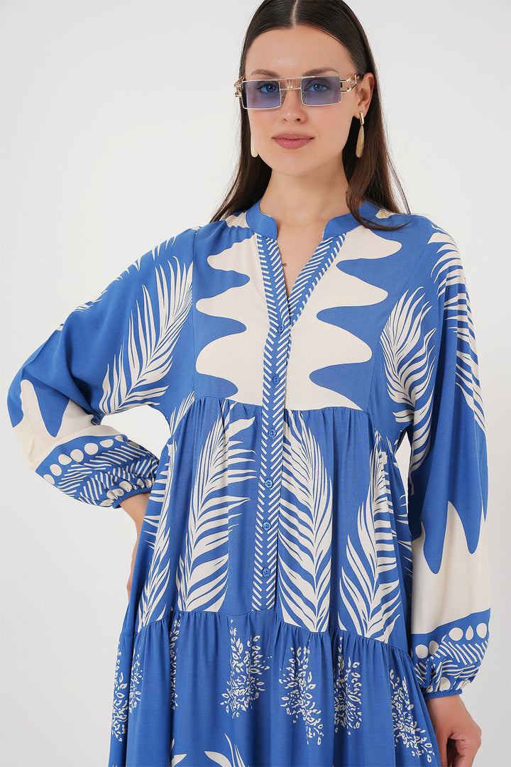 Bigdart Robe de hijab à motifs authentiques 2423 - h. Indigo