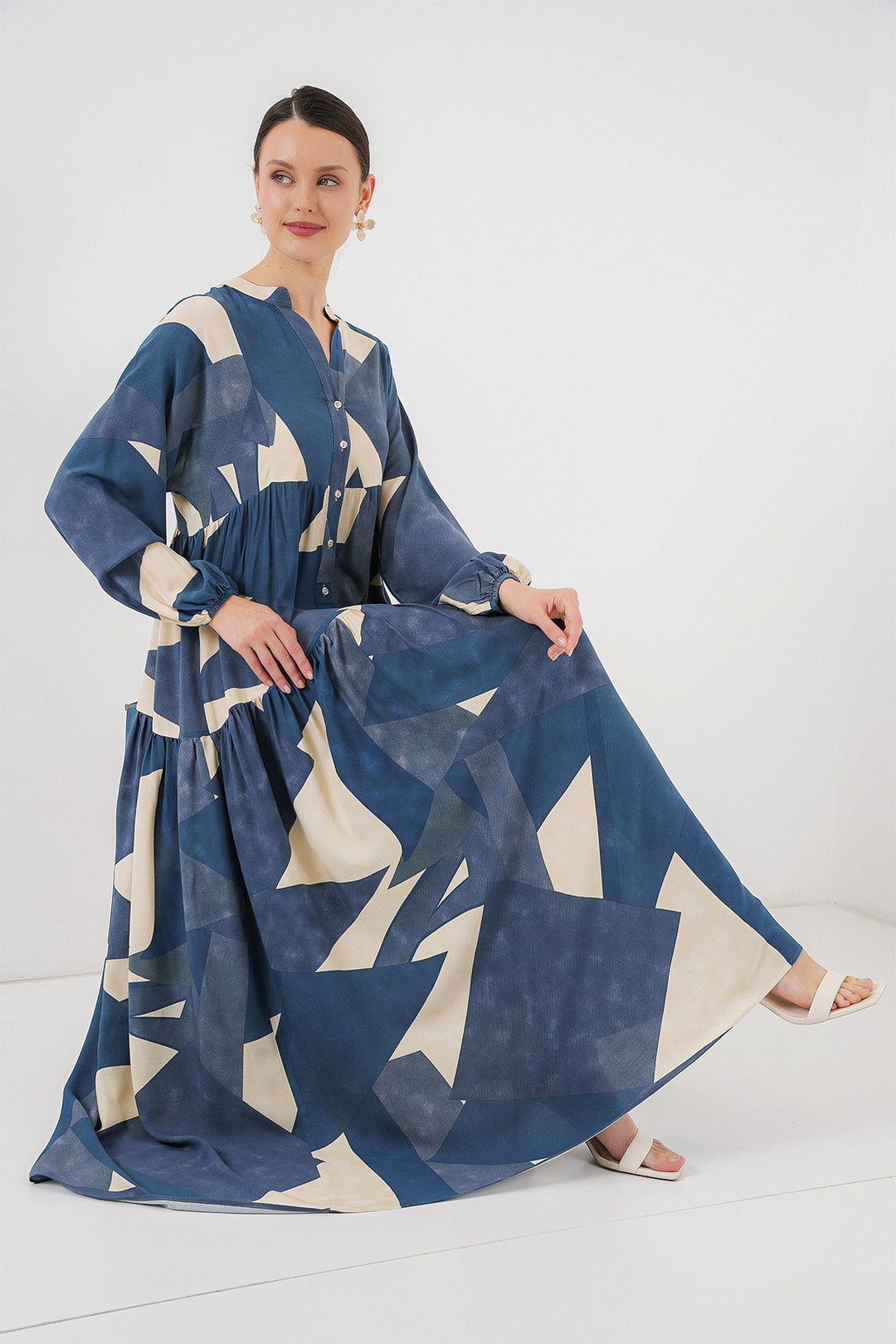 Bigdart 2423 Robe de prière à motif authentique - k. Indigo