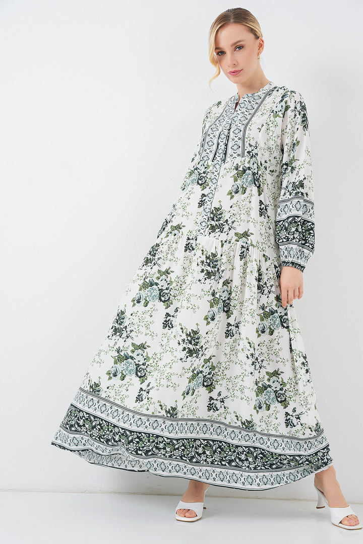 Bigdart Robe de Modeste en Viscose Femme Vert Blanc Bleu marine 2423 - k. Vert