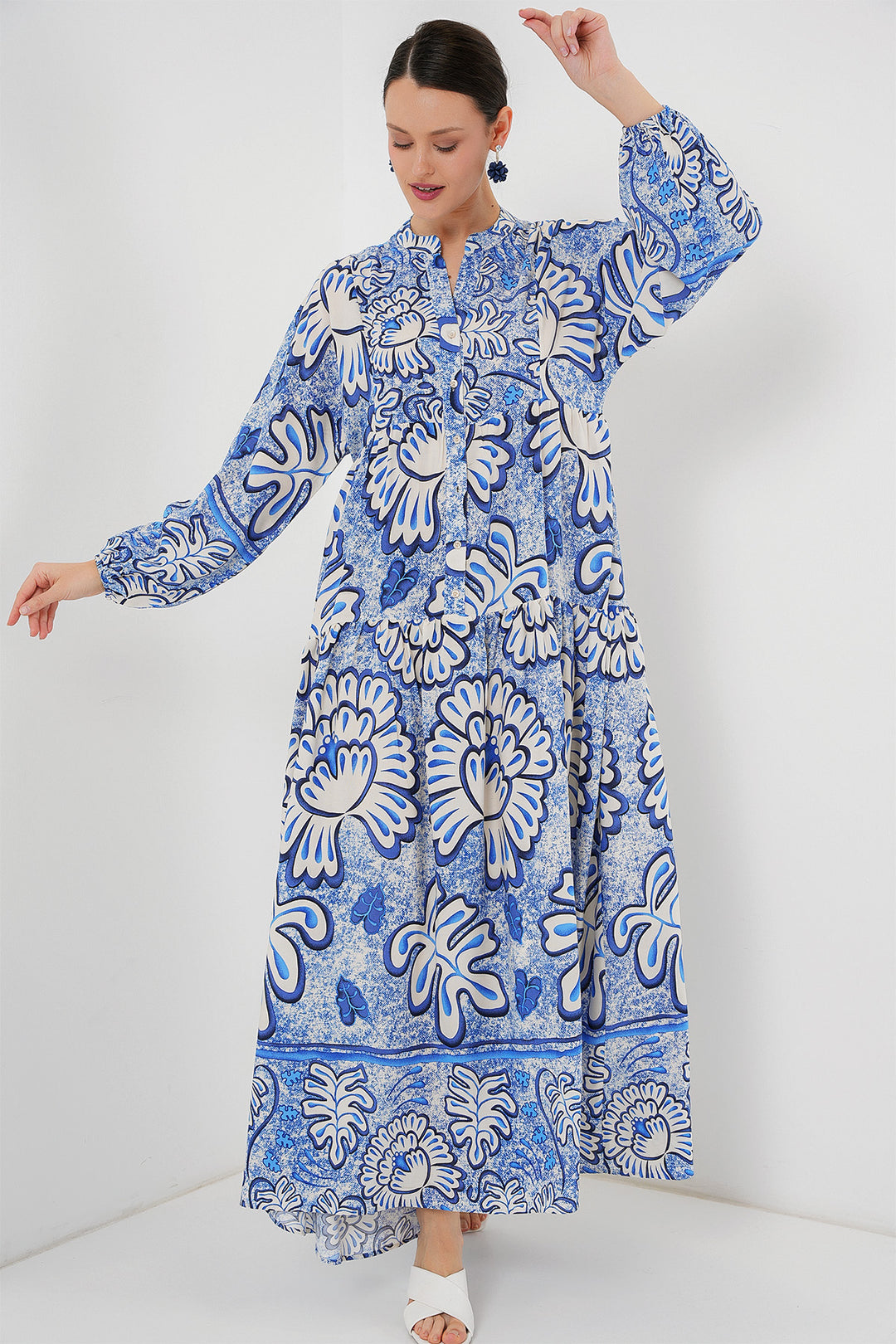 Bigdart 2423 Robe de mode authentique pour le hijab - Bleu marine